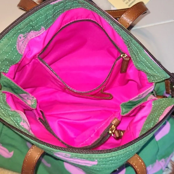 Dooney & Bourke-Green and Pink Vintage Purse Pre-loved. - Picture 10 of 16